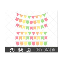 Bunting Banner SVG,  birthday bunting svg, bunting clip art, flag svg, banner svg, party bunting vector, bunting cut fil