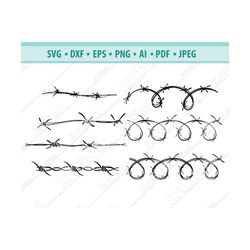 barb wire svg file - barbed wire cricut svg - barb wire dxf - barb wire clipart - barb wire silhouette - barbed wire cut