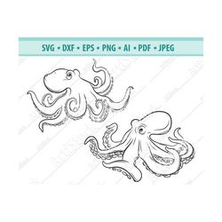 Octopus SVG, Kraken Svg, Giant Squid Svg, Sea Animals Svg, Octopus Files for Cricut, Octopus Cut Files For Silhouette, D