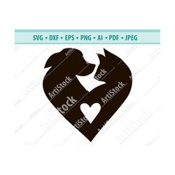 Cat & Dog SVG DXF PNG Cricut Silhouette Cut Files, Paw Medical Pet Doctor Veterinary Logo Design, Cute Animal Vet Clinic