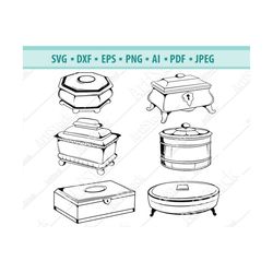 jewelry box svg, antique box svg, woden casket svg, jewelry box clipart, box for rings svg, storage box svg, silhuouette