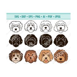 Goldendoodle SVG - Dog Silhouettes - Dogs SVG - Digital Cutting File - Vector Cut - Cricut Cut - Instant Download - Svg,