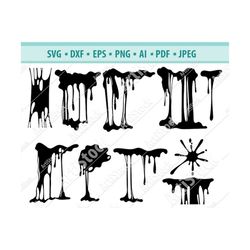 Dripping Borders Svg, Dripping liquid Svg, Dripping Borders Clipart, Dripping Paint Svg, Paint streak svg, Svg Files for