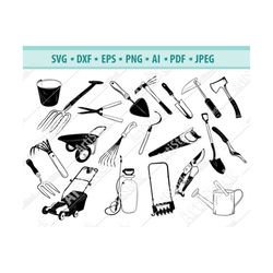 Garden SVG - Garden Tools SVG - Digital Cut File - Silhouette SVG - Graphic Design - Cricut Cut - Instant Download - Svg