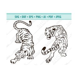 Tiger SVG, Tiger Face, Hunting tiger clipart, File Cutting Svg, DXF, EPS design, cutting files for Silhouette Studio and
