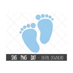 Baby feet svg, blue baby footprint svg, baby footprint clipart, baby feet cut file, baby feet png, dxf, baby cricut silh