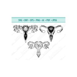 Floral Uterus Svg, Uterus with flowers Svg, Flower Svg, Uterus cut file, Female reproductive organs, Floral Ovaries Svg,