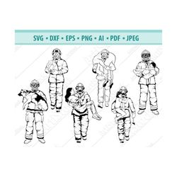 Firefighter SVG, Fireman SVG Cut File, Fireman Silhouette, Fireman Clipart, Digital, Instant Download, Fire department s