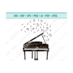 Piano keyboard Play Melody Musician Musical Instrument Beautiful .SVG .EPS .PNG Vector Space Clipart Digital Download Ci