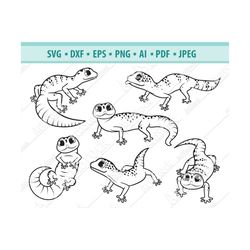 Gecko Svg Bundle, Lizard SVG, Lizard Clipart, Lizard Cut Files, Silhouette, Salamanders Svg, Reptile SVG, Files for Cric