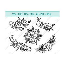 Flower SVG Files, Flower wreath Svg, Floral headband Svg, Flower Border Png, Flower cut file, Flower Frame, Silhoutte, S
