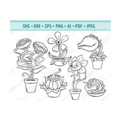 Monster Flower SVG, Flowers SVG, Monster Flower Clipart, Plant monster Svg, Mystic flower Svg, Halloween flower Svg, Sil