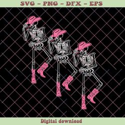 Dancing Skeleton Disco Cowgirl Cowboy Skeleton SVG File