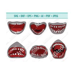 Shark svg, Shark Teeth Svg, Shark Mouth Svg, Face Mask Svg, Scary Shark Teeth Eps, Png,Digital Download, Shark Jaw clipa