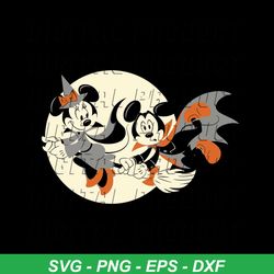 Disney Halloween Minnie Witch Flying With Mickey SVG File