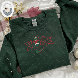 NIKE X GRINCH EMBROIDERED SWEATSHIRTS, CHRISTMAS EMBROIDERED SWEATSHIRTS, SWOOSH EMBROIDERED SHIRTS, Instant Download
