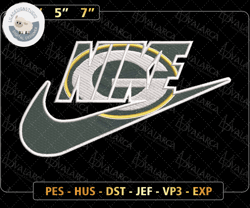 NIKE NFL Green Bay Packers Logo Embroidery Design, NIKE NFL Logo Sport Embroidery Machine Design, Famous Football Team Embroidery Design, Football Brand Embroidery, Pes, Dst, Jef, Files