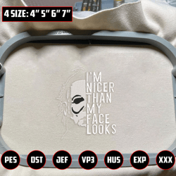 I’m Nicer Than My Face Looks Embroidery Deisgn, Halloween Movie Embroidery File, Horror Characters Embroidery Design
