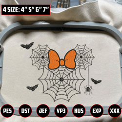 Cartoon Mouse Spider Web Embroidery Design, Happy Halloween Embroidery Design, Fall Season Ghost Embroidery File, Creepy Spooky Machine Embroidery Design