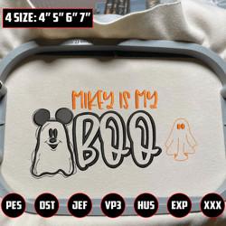 Cartoon Mouse Is My Boo Embroidery Design, Happy Halloween Embroidery Design, Fall Season Bat Embroidery File, Ghost Machine Embroidery Design