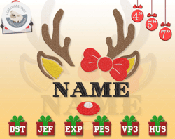 Custom Name Embroidery Designs, Christmas Embroidery Designs, Merry Xmas Embroidery Designs, Reindeer Embroidery Designs