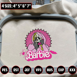 Barbi Movie Embroidery Machine Design, Barbi Halloween Embroidery File, Spooky Barbi Emrboidery File, Embroidery Designs