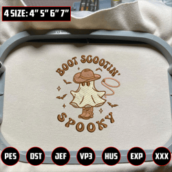 Cowboy Halloween Spooky Embroidery Design, Boot Scootin Spooky EMbroidery Design, Cowboy Spooky Vibes Embroidery File
