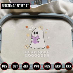 Read More Book Spooky Embroidery Design, Spooky Ghost Embroidery Design, Happy Halloween Embroidery File, Retro Halloween Embroidery Fille, Halloween Gift