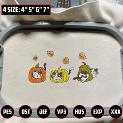 Stay Spooky Embroidery Machine Design, Halloween Cat Pumpkin Embroidery Design, Spooky Cat Boo Embroidery Design
