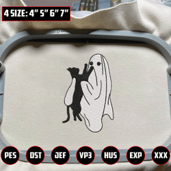 Spooky Vibes Embroidery Design, Black Cats Embroidery Machine Design, Halloween Spooky Embroidery File