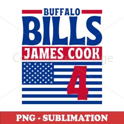 Buffalo Bills PNG Sublimation File - James Cook 4 - Show Your Team Spirit with this American Football Design