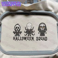 Halloween Squad Embroidery Design, Happy Halloween Embroidery Design, Retro Trendy Fall Slenderman Embroidery File, Spooky Vibes Machine Embroidery File