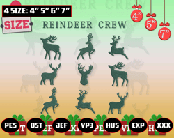 Reindeer Crew Embroidery Machine Design, Merry Xmas 2023 Embroidery Design, Winter Season Story Embroidery Design