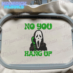 No You Hang Up Embroidery Design, Halloween Serial Killer Embroidery File, Halloween Horror Mask Embroidery Machine Design, Horror Character Embroidery File