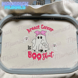 Breast Cancer Is Boo Sheet Embroidery Design, Breast Cancer Awareness Embroidery Machine Design, Spooky Halloween Embroidery File