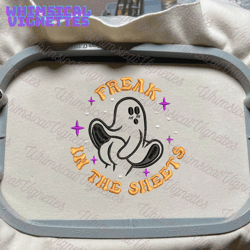 Freak In The Sheets Embroidery File, Spooky Halloween Craft Embroidery Design, Spooky Vibes Embroidery Design