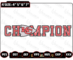 Super Bowl Champion Logo Embroidery Design, NFL Kansas City Chiefs Football Logo Embroidery Design, Famous Football Team Embroidery Design, Football Embroidery Design, Pes, Dst, Jef, Files
