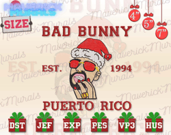 Christmas Bad Bunny Designs, Christmas Embroidery Designs, Merry Christmas Embroidery Designs, Christmas 2022 Embroidery Files