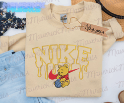 Cartoon Brand Bear Embroidered Sweatshirt, Winnie The Pooh Brand Embroidered Crewneck, Custom Brand Embroidered Sweatshirt, Best-selling Cartoon Embroidered Sweatshirt, Brand Bear Embroidered Sweatshirt