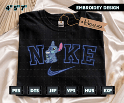 NIKE x Stitch Embroidered Sweatshirt, Cartoon Brand Character Embroidered Sweatshirt, Custom Brand Embroidered Sweatshirt, Best-selling Cartoon Embroidered Sweatshirt, Brand Character Embroidered Sweatshirt
