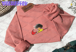 NIKE x Cowboy Bebop Embroidered Sweatshirt, Anime Embroidered Sweatshirt, Anime Embroidered Crewneck, Custom Anime Embroidered Hoodie, Anime Gift, Embroidered Gift