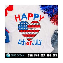 4th of July kids SVG,  American flag heart, 4th of July shirts, Poppin' 4th of July, Baby 4th of July SVG