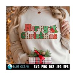 Merry Christmas SVG, Retro Christmas SVG, Christmas SVG files, Vintage holiday svg