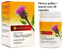 Flower pollen, maral root, Phytocomplex BEE and man. 60 capsules. Free shipping!