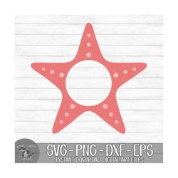 Starfish Circle Monogram Name Frame - Instant Digital Download - svg, png, dxf, and eps files included! Tropical, Ocean,