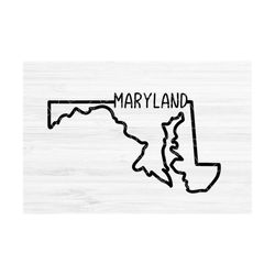 Maryland outline SVG. Maryland Vector File. Maryland design. Maryland Digital File. Maryland State svg. Maryland shape.