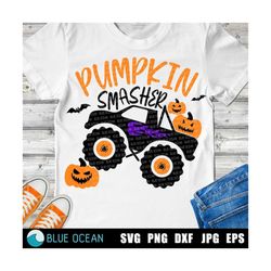 Pumpkin Truck SVG, Pumpkin Smasher SVG, Boy Halloween SVG, Halloween Monster Truck