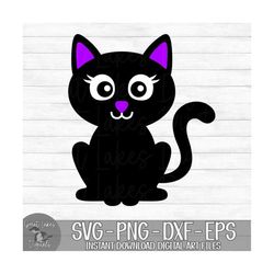 Halloween Cat - Instant Digital Download - svg, png, dxf, and eps files included! Girl, Black Cat