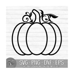 Pumpkin - Fall, Halloween, Autumn - Instant Digital Download - svg, png, dxf, and eps files included!