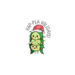 Hap-pea holidays png jpg, Happy holildays png, Christmas vegetables png, xmas design png, Christmas food png, cute peas